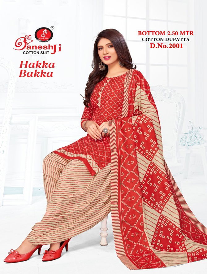 Hakka bakka Vol 2 By Ganeshji Heavy Cotton Printed Dress Material Wholesale Online